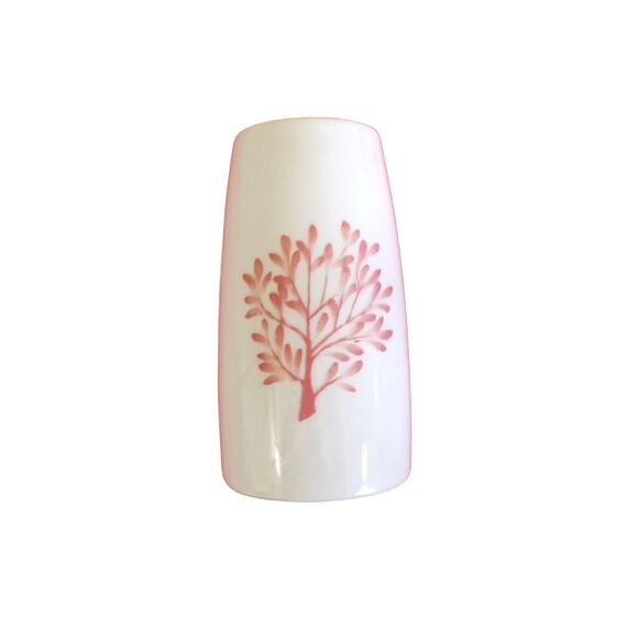 Coral Branches Cream Tapered Vase 6.5 Tall Simple Elegant Tree Design Ceramic - Picture 2 of 4